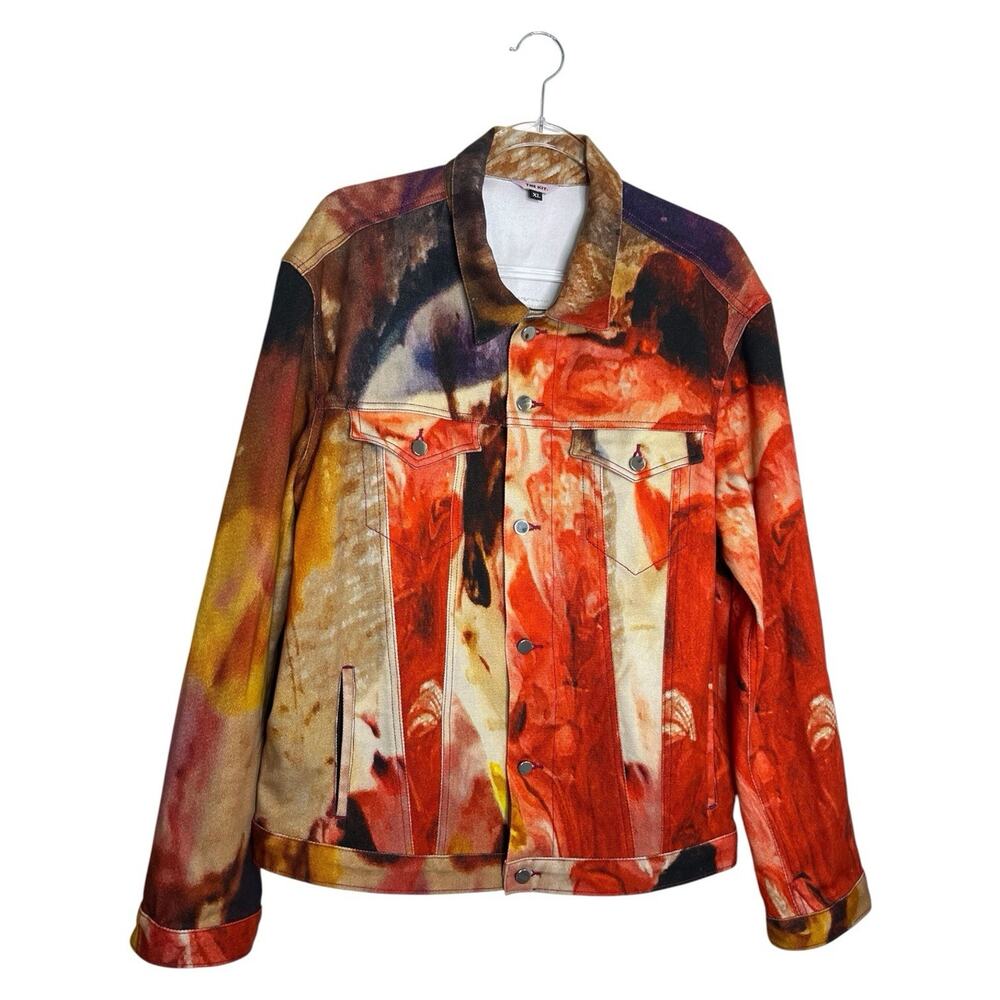 Tye Dye The Kit. Bomber Twill Trucker Jacket Women’s XL Snap Galaxy Color Bomber